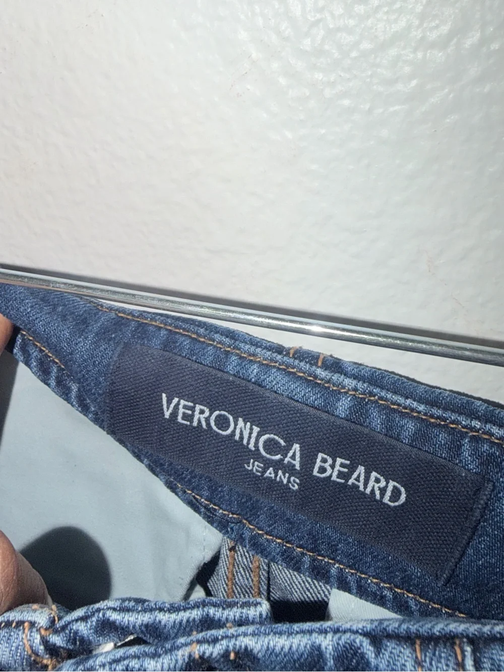 Veronica Beard Dark Blue Denim High-Waist Shorts - Picture 4 of 6